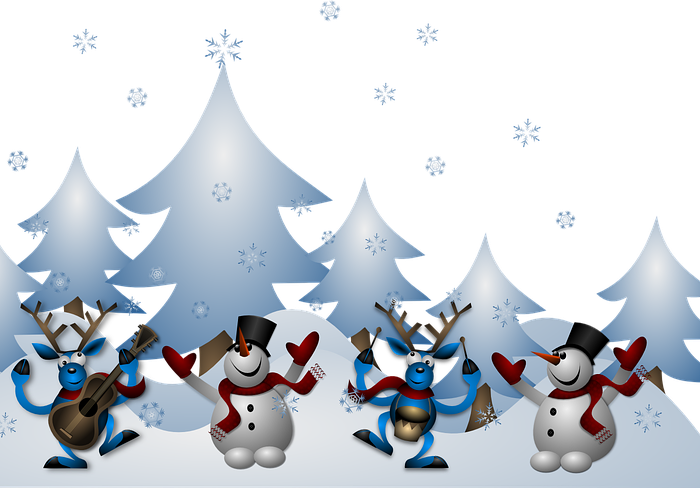 Christmas Party Night At Strathmore Hall - Snowman Deer Chirstmas Wall Calendar (700x488), Png Download