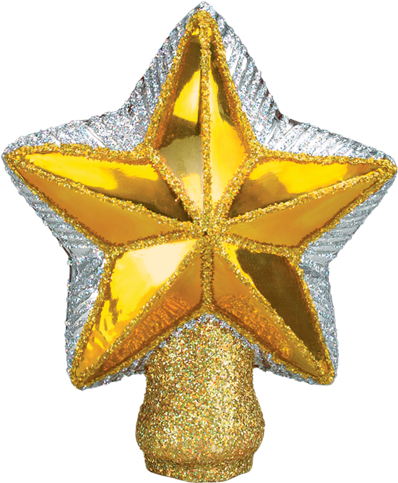 Small Star Tree Top - Small Star Glass Tree Topper By Old World Christmas (442x442), Png Download