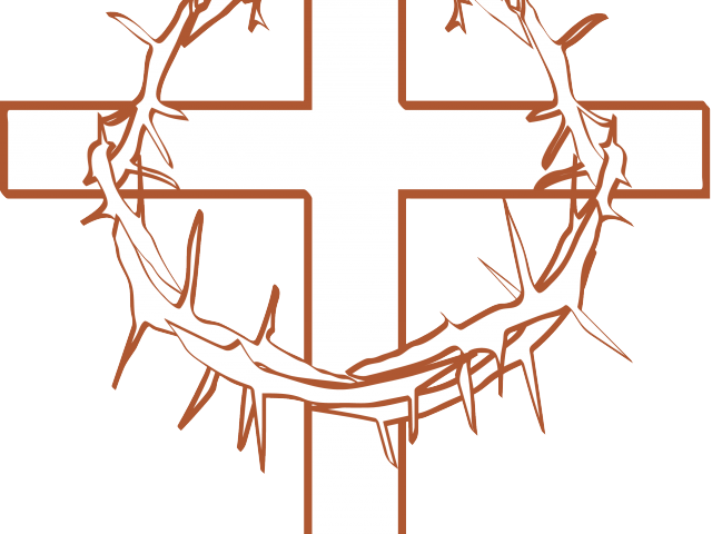 Thorns Clipart Cartoon - Memory Of Cross With Thorns Decal Car Or Truck Window (640x480), Png Download