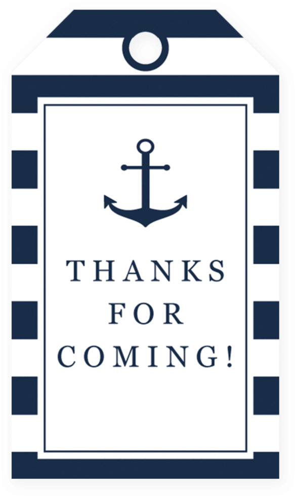Baby Shower Thank You Favor Tag Printable By Littlesizzle - Dont Say Baby Nautical Game (819x1024), Png Download