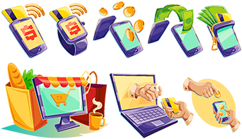 Isometric Icons Of Mobile Phones, Laptop, Wristwatches - Facilidad Animado (360x360), Png Download