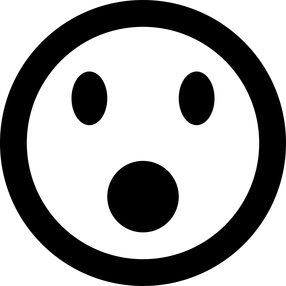 Shocked Emoticon Smiley Face - Share Alike (980x980), Png Download