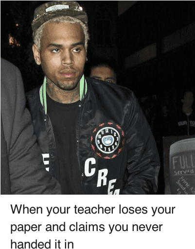 Chris Brown, School, And Teacher - Funny Chris Brown Memes (400x533), Png Download
