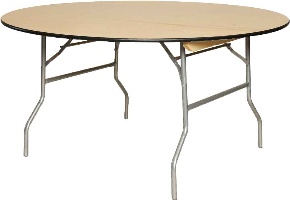 60" Round Table - Premier Series 60" (5ft) Round Plywood Banquet Folding (1080x777), Png Download