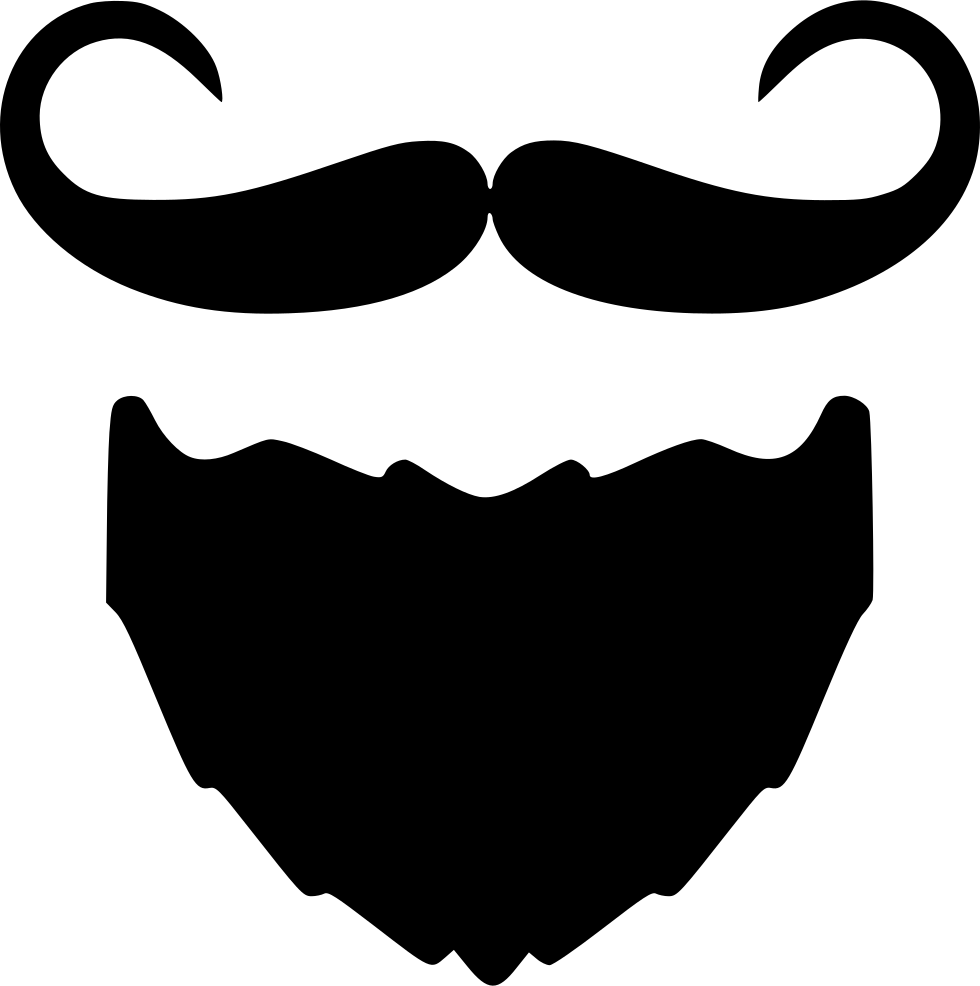 Beard And Moustache I - Beard And Mustache Icon (980x986), Png Download