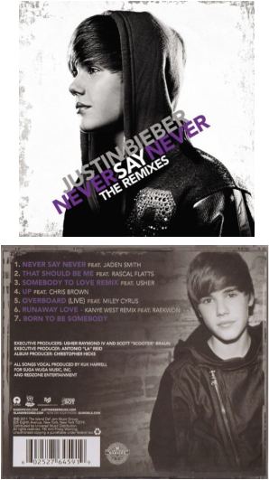 Picture - Justin Bieber: Never Say Never - The Remixes Cd (298x531), Png Download