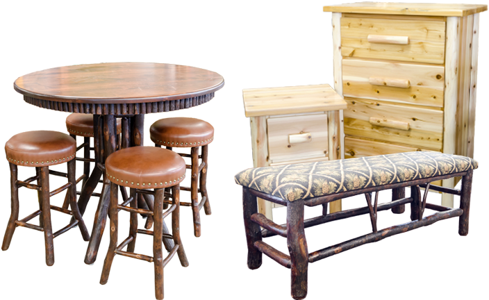 Log Furniture - Outdoor Table (712x434), Png Download