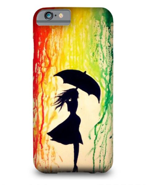 Art Rain Mobile Case - Simple Rainy Day Painting (600x700), Png Download