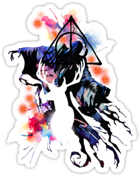 Harry Potter Watercolour By Charlifaure - Harry Potter Tattoo Watercolor (375x360), Png Download