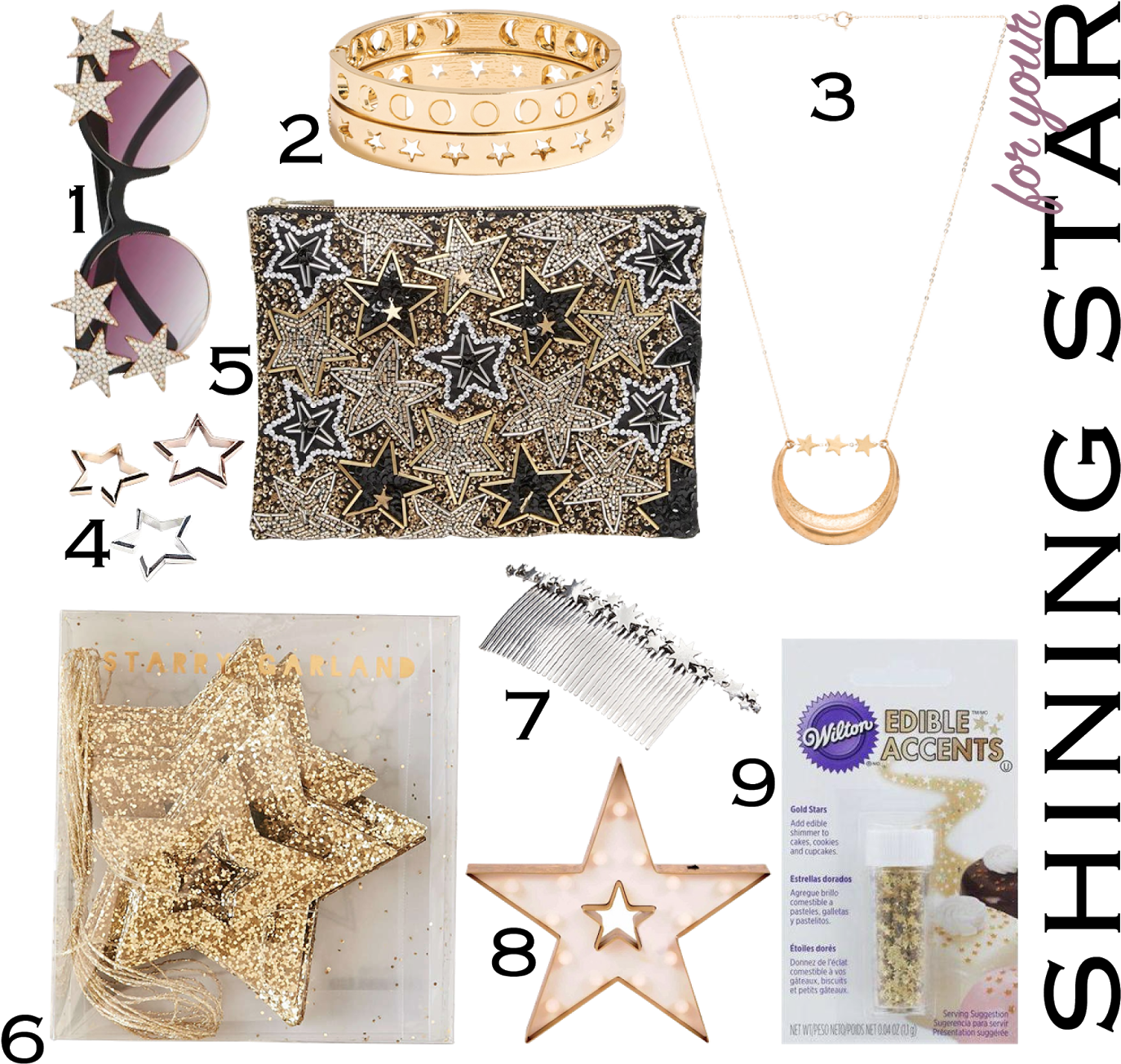 For Your Shining Star - Edible Glitter .04oz - Gold Stars (1600x1600), Png Download