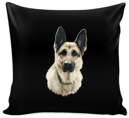 German Shepherd Dog Pillow Cover - Stencils Prints On Pillow Cover (480x480), Png Download