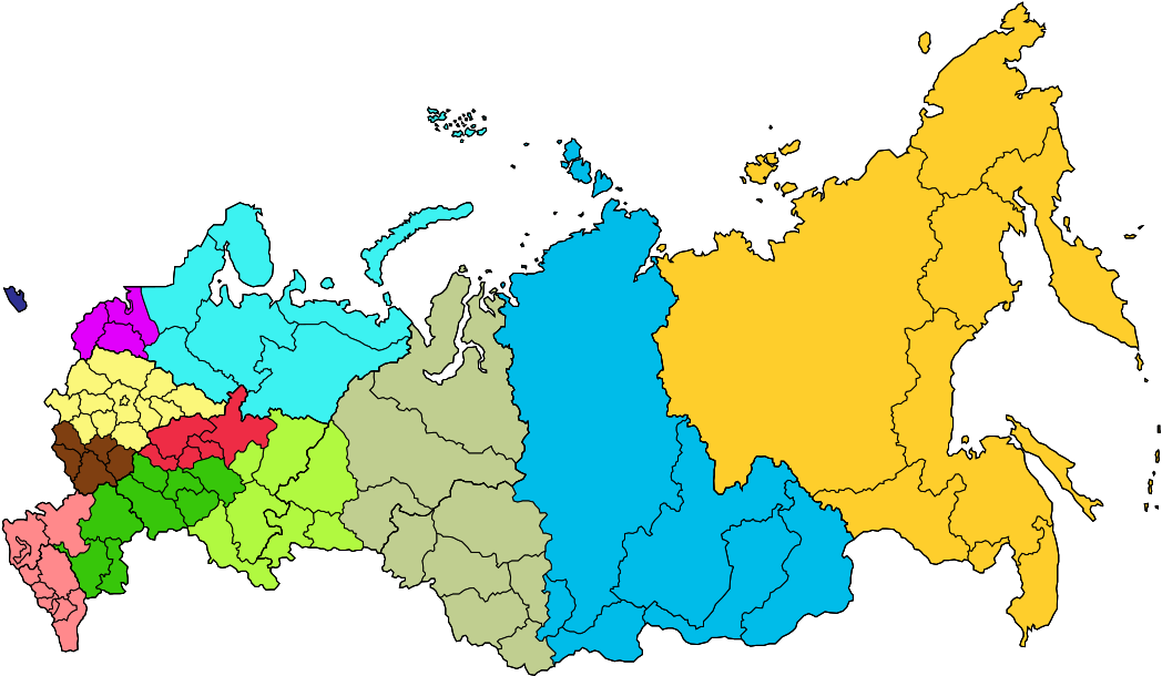 Economic Regions Of Russia - Region Of Russia (1100x635), Png Download