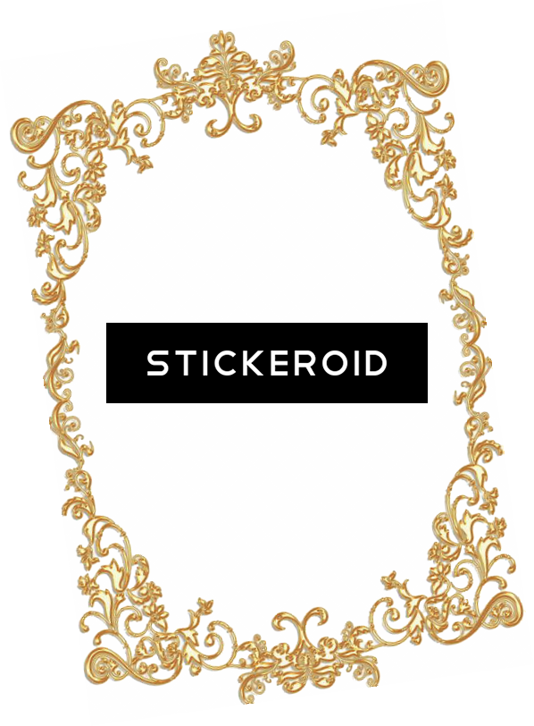 Gold Frame - Polyvore (598x812), Png Download