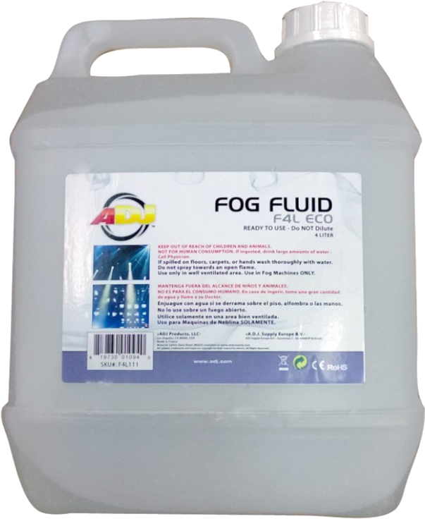 Adj Vf400 Fog Machine Bundle W/ Remote And Fog Fluids - American Dj F4l Eco | Fog Fluid (4 Liter) (800x800), Png Download