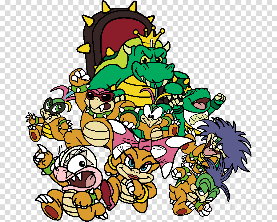 Koopa Kids Clipart Bowser Super Mario World Yoshi - King Koopa And The Koopalings (900x720), Png Download