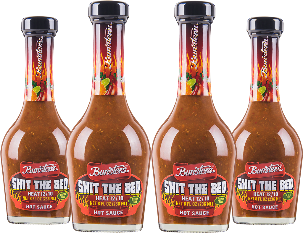 4 Pack Of Shit The Bed - Bunsters Shit The Bed Hot Sauce 250ml 12/10 (1024x1024), Png Download