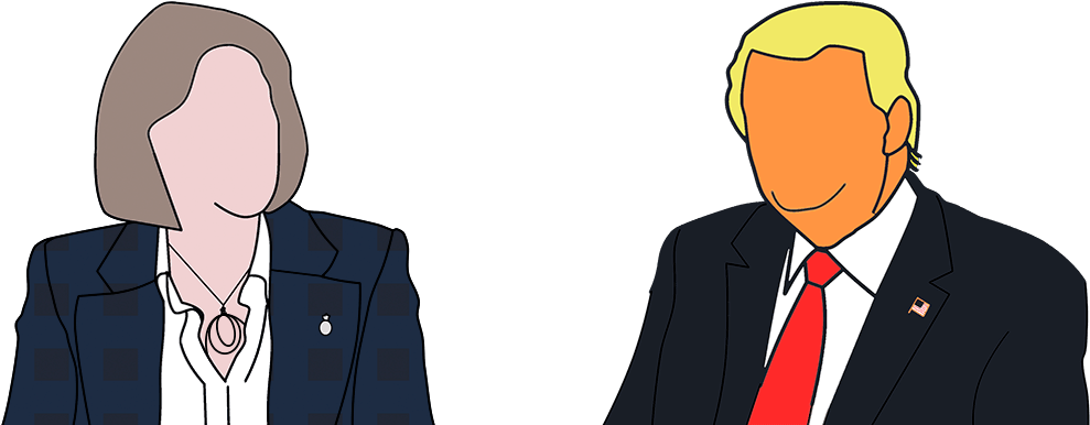 A Cartoon Of Theresa May And Donald Trump - Businessperson (1000x428), Png Download