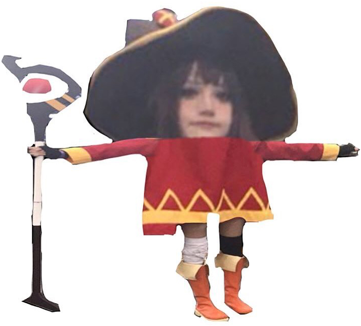 Megumin Cosplay T Pose (713x644), Png Download