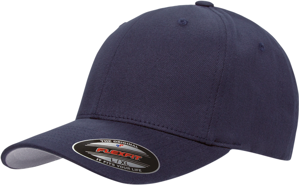 Flexfit Brushed Twill Cap - Custom Flexfit Navy Brushed 6-panel Cap (1000x700), Png Download