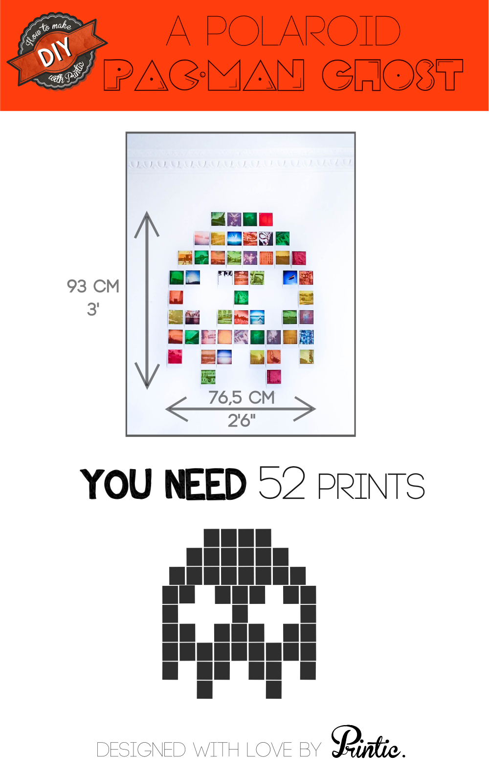 #printic #diy #2 - Diy Polaroid Picture Wall (1000x1580), Png Download