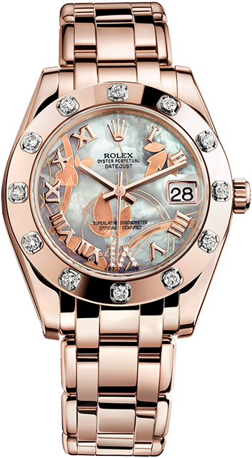 Rolex M81315 Datejust Special Edition - Rolex Rose Gold Women (493x652), Png Download
