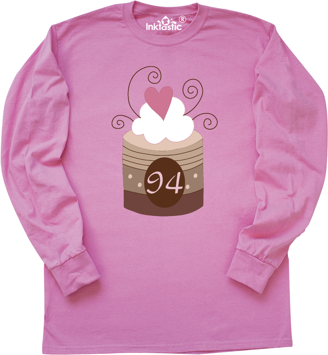 94th Birthday Cupcake Long Sleeve T-shirt Azalea $24 - Inktastic 100th Birthday Party Candles Long Sleeve (1200x1200), Png Download