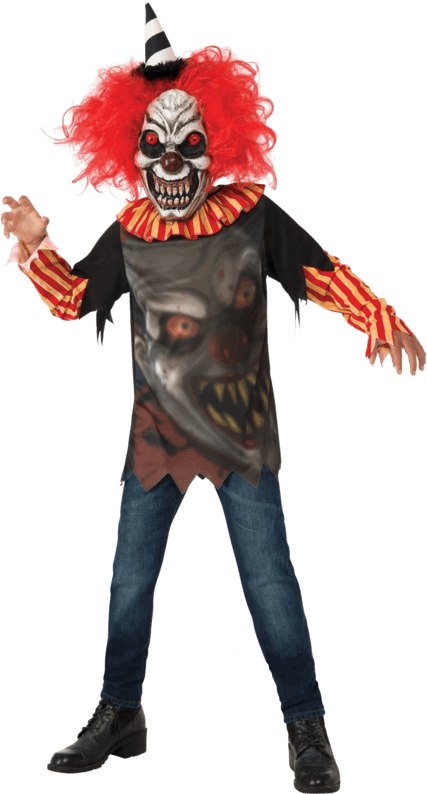 Kids Halloween Clown Costumes (500x793), Png Download