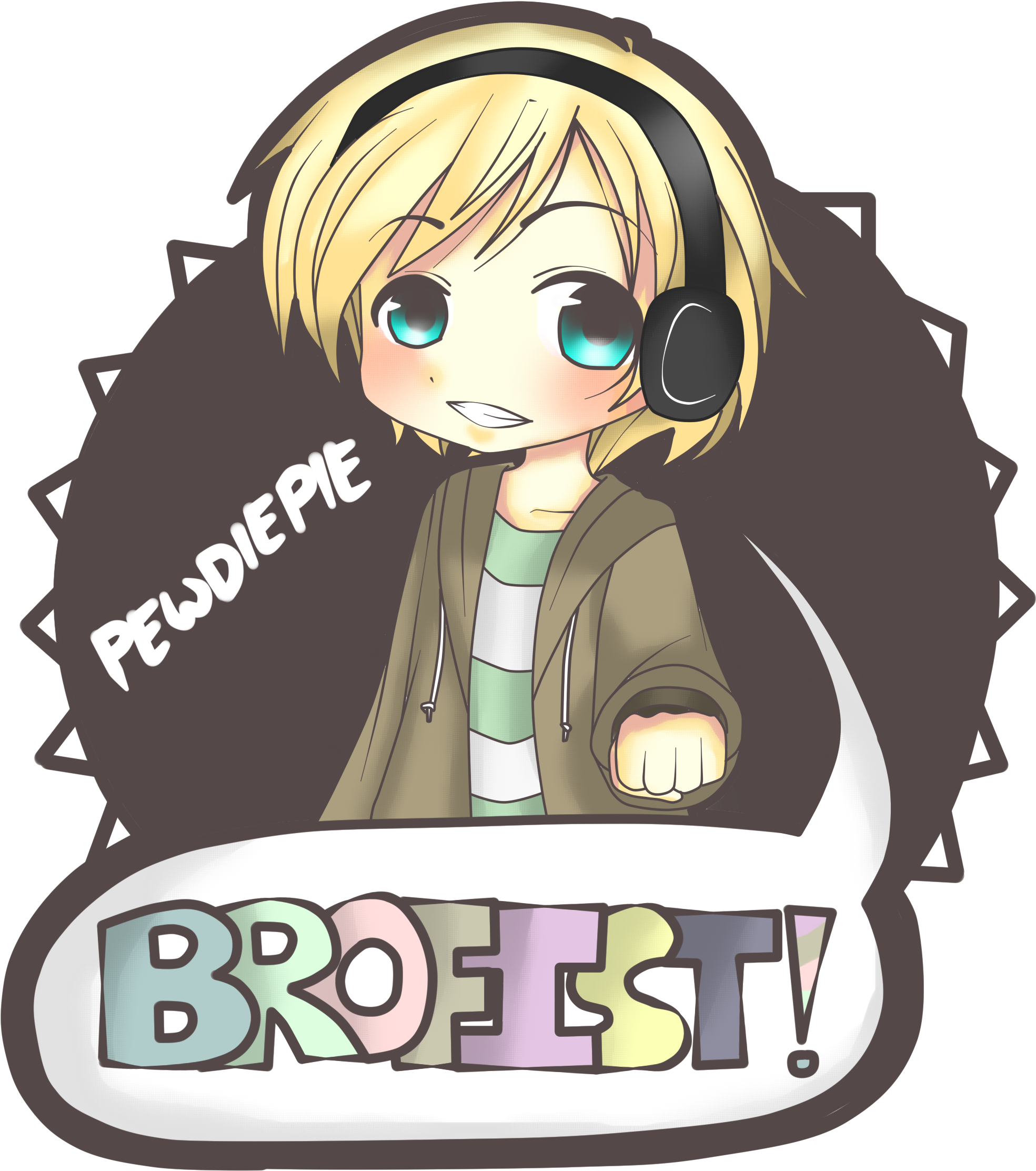 Pewdiepie Fan Art <3 - Pewdiepie Anime Costume (2100x2400), Png Download