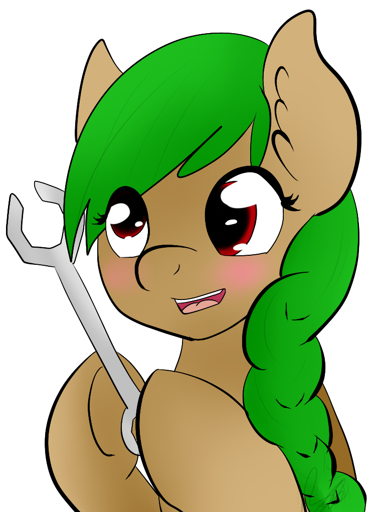 Lumyia, Derp, Green Hair, Mechanic, Oc, Oc Only, Oc - Cartoon (1024x1024), Png Download