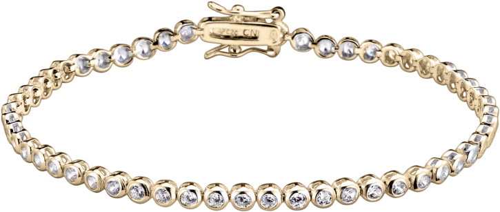 More From Genevive Royal Inspired Holiday Jewelry - 10k White & Yellow Gold Bracelet Diamond (864x864), Png Download