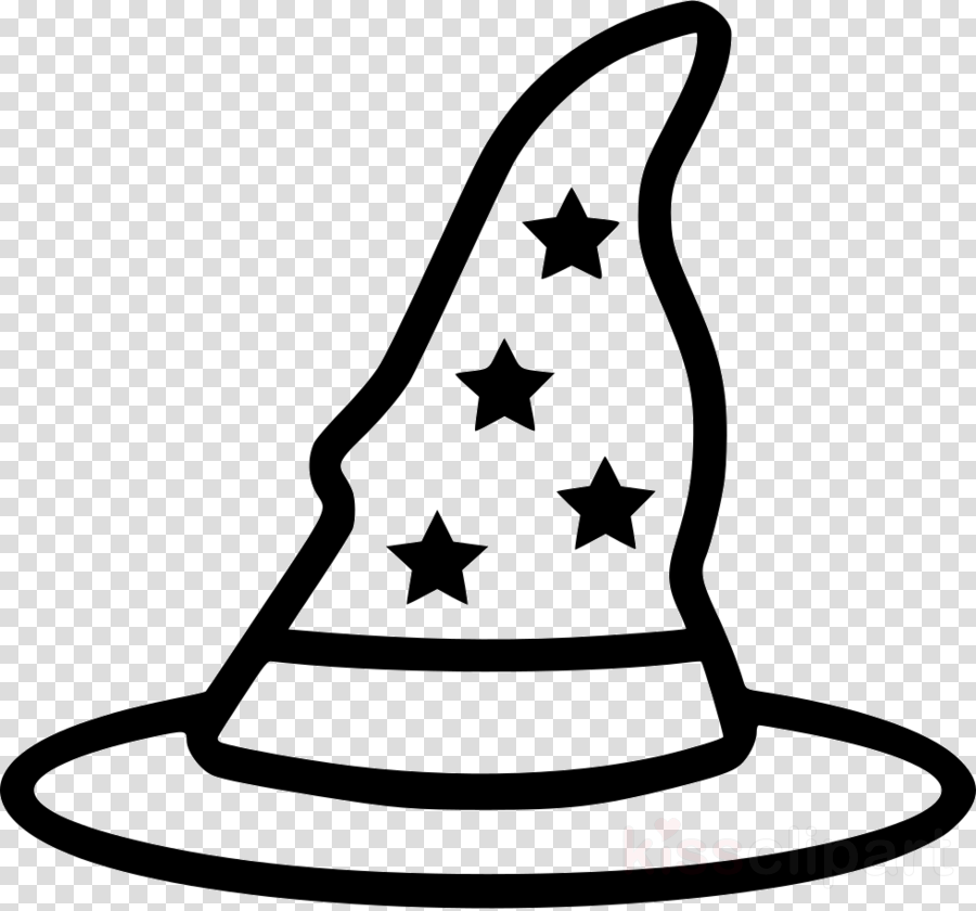 Wizard Hat Black And White Clipart Hat Clip Art - Wizard Hat Black And White (900x840), Png Download