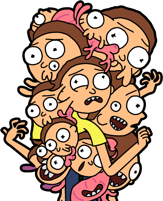 Double Morty - Pocket Mortys Multi Morty (533x650), Png Download