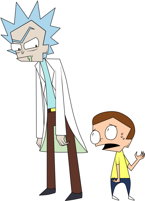 Rick And Morty - Rick And Morty A Character Wearing A Hat (500x698), Png Download