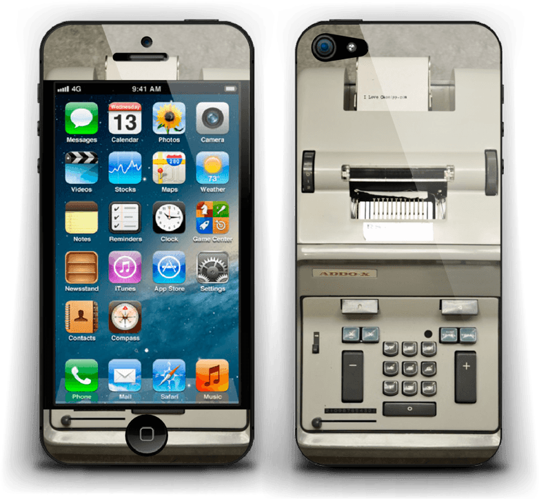 Old Typewriter - Body Glove Iphone 5/5s Icon Hybrid Case - Blue / Silver (800x775), Png Download