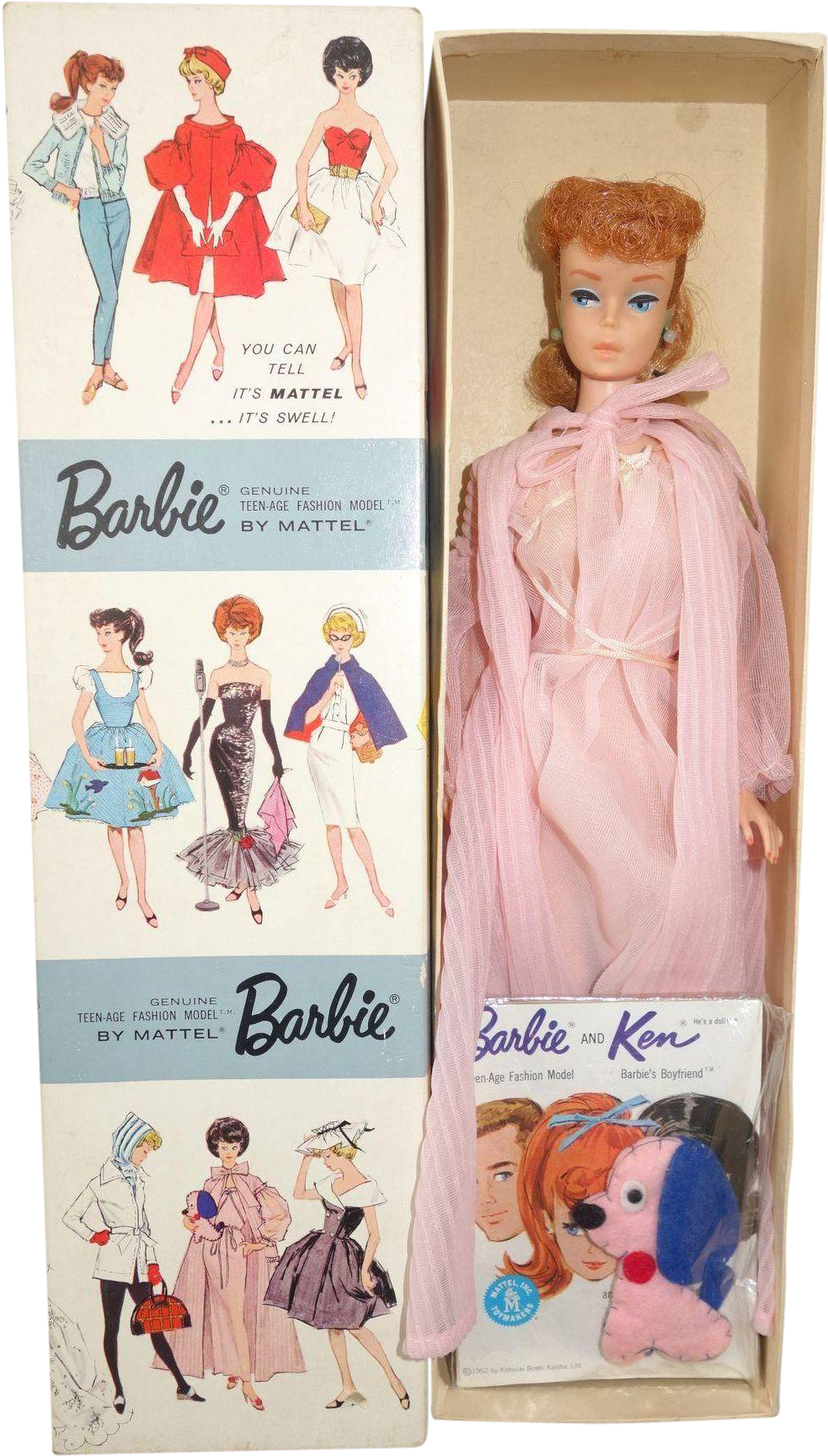 Vintage 1960's Barbie Dressed Doll Nitey Negligee Rare - Mattel Let's Play Barbietm Doll - Redhead (1726x1726), Png Download