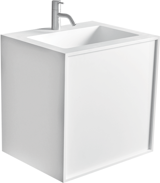 Chalk 2 Solid Surface Basin - Bathroom Sink (850x850), Png Download
