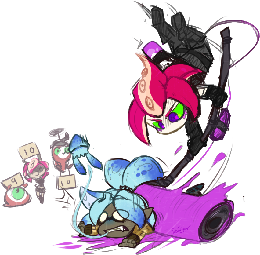 Splatoon 2 Fan Art Video Game Nintendo - Roda Rolla Da Splatoon (852x835), Png Download