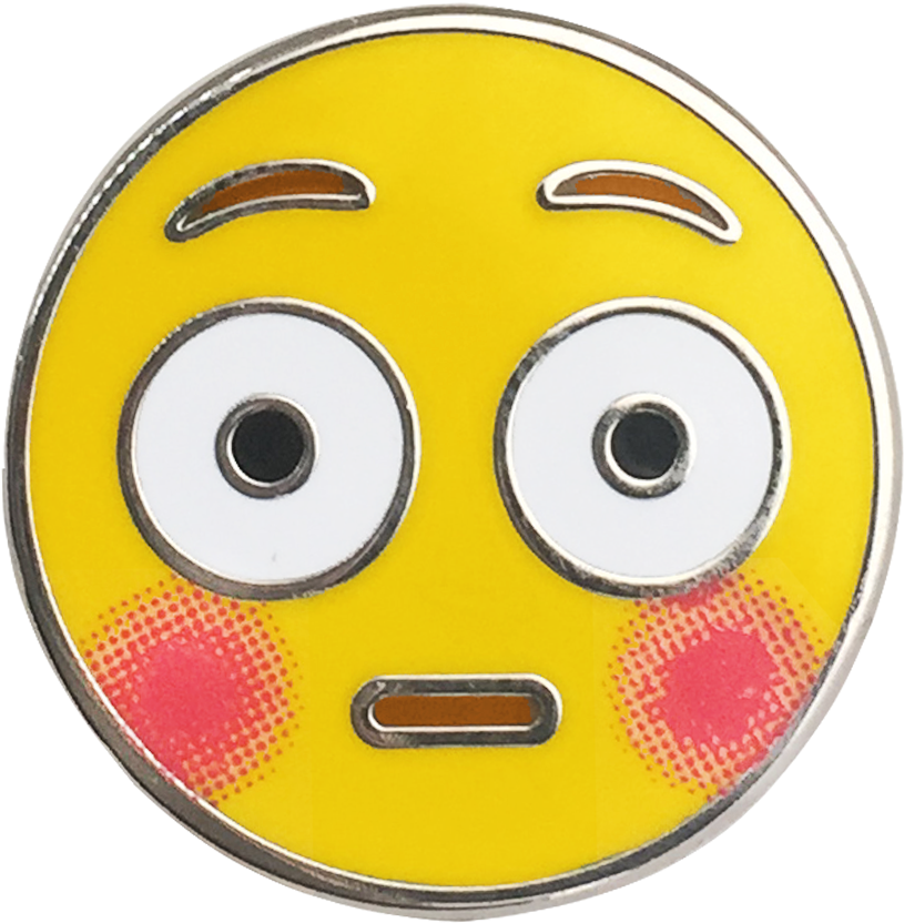 Flushed Emoji Pin - Emoji (918x918), Png Download