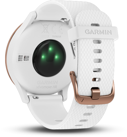 Vívomove® Hr - Garmin Vivomove Hr Sport - Rose Gold With White Silicone (600x600), Png Download