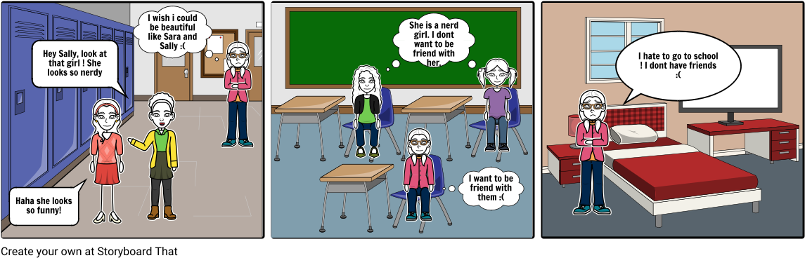 Bullying - Cartoon (1164x385), Png Download