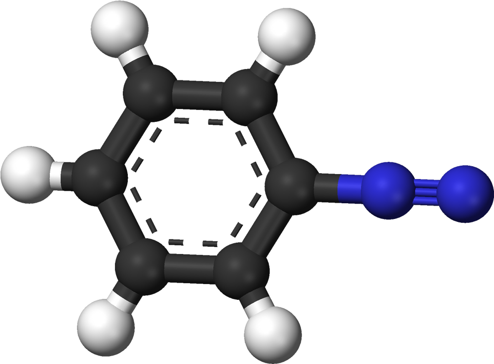 Benzenediazonium 3d Balls - Molecule (1100x837), Png Download
