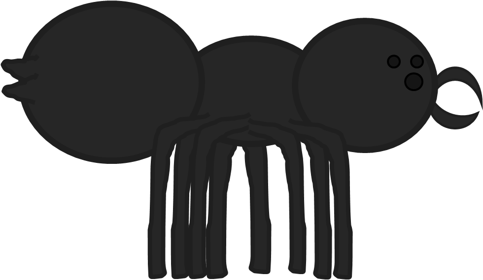 Giant Spider Pose - Cartoon (980x569), Png Download