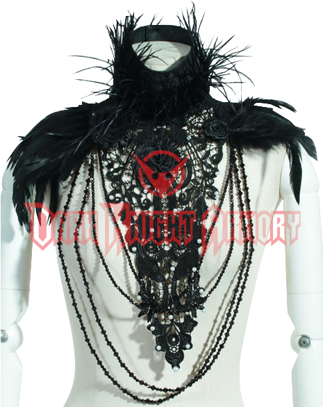 Red Queen's Black Legion. Necklace With High Neck Feathers, (585x585), Png Download
