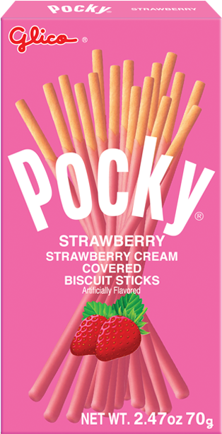 Pocky Strawberry - Glico Pocky Strawberry 1.79 Oz (640x640), Png Download