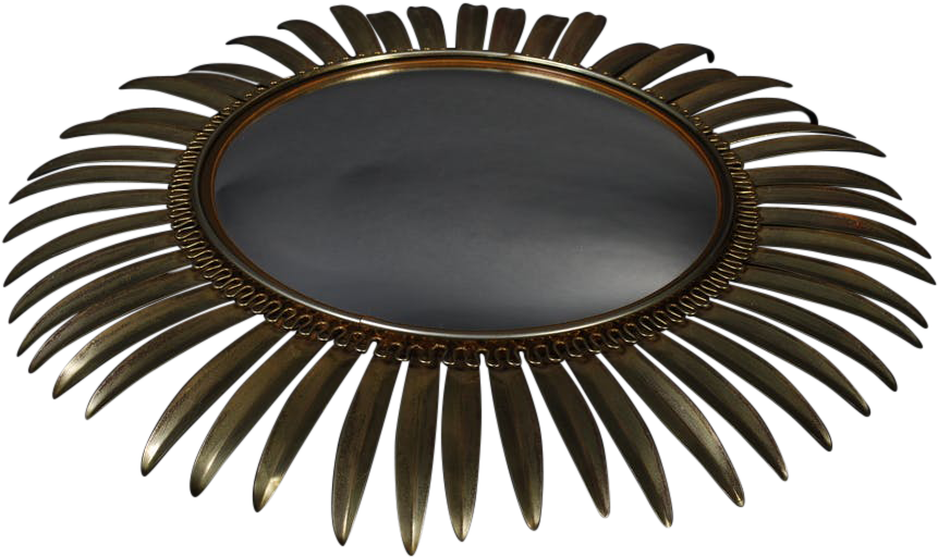 Vintage Wall Mirror From The 50s - Circle (956x956), Png Download