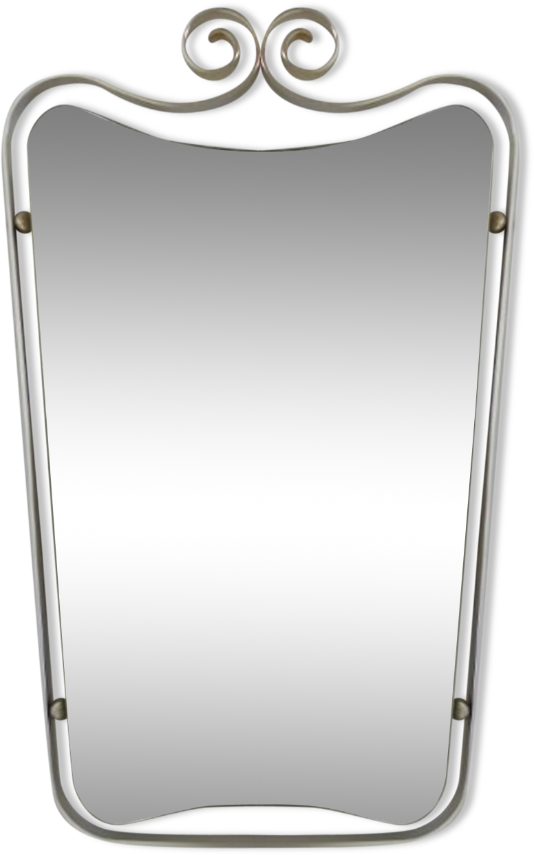 Vintage Mirror Slipped Into An Aluminum Frame - Silver (1457x1457), Png Download