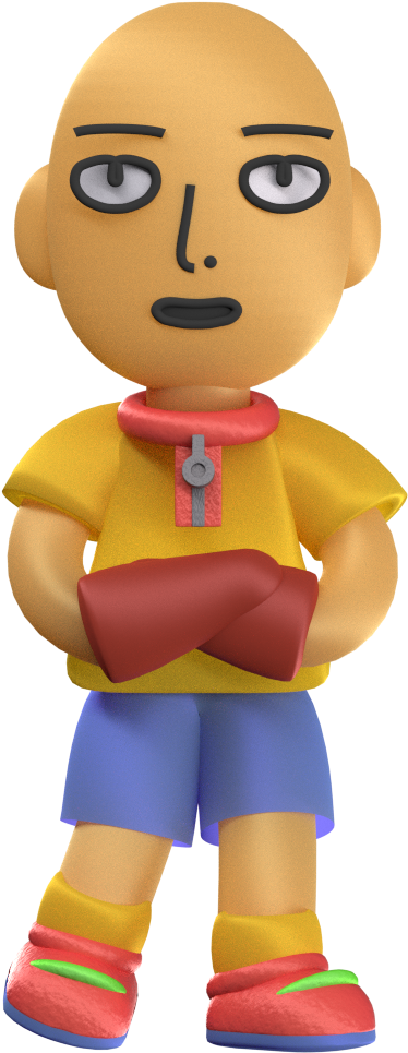 “ Caillou ” One Punch Man - Cartoon (1000x1000), Png Download