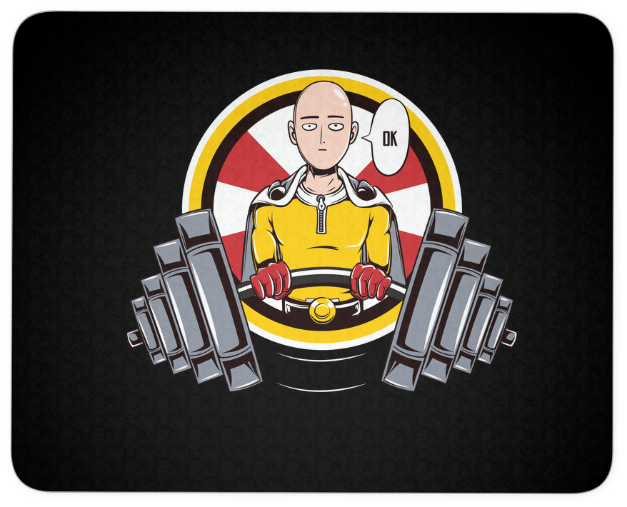 One Punch Saitama Ok Mouse Pad - Saitama Gym (1024x1024), Png Download
