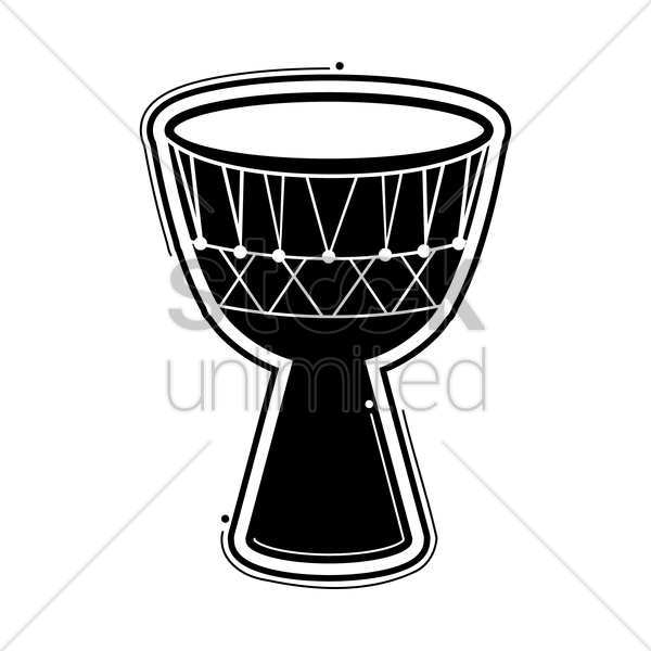 Drawn Instrument African Drum - African Drum Vector (600x600), Png Download