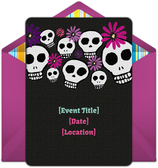 Free Dia De Los Muertos Party Invitation - Party (650x650), Png Download